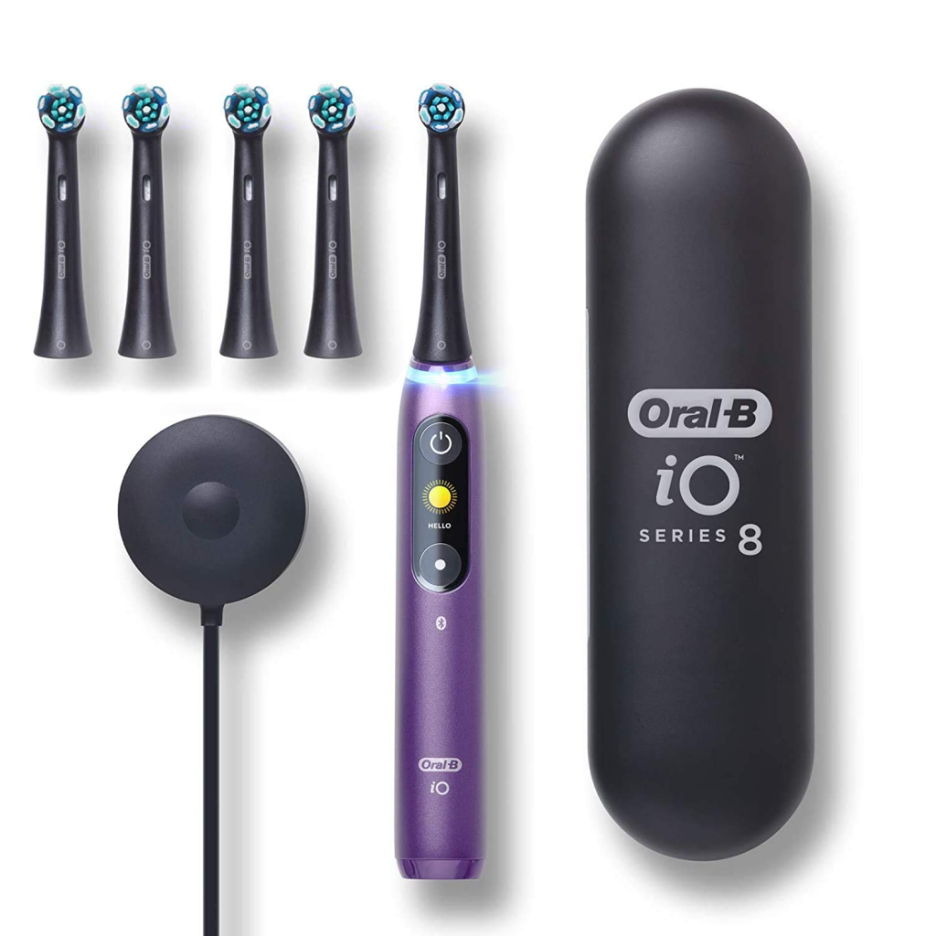 Oral-B iO Series 8 Electric Toothbrush With 5 Brush Heads, Violet Ametrine